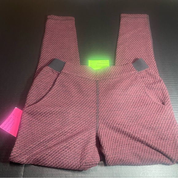 BNWT FREE PEOPLE MAROON COMBO STACKED STREET PANT XS ROOMY AND COMFY! - Picture 3 of 10